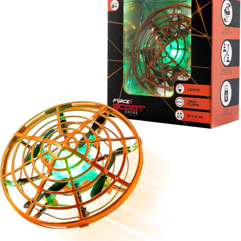 Force1 Scoot Skeet Drone Electronic Shooting Game for Kids and Adults - Drones + Blaster Set - LED Stunt Drone, Indoor Mini Drone Kids Flying Toys