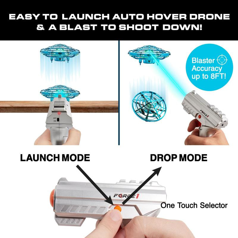 Force1 Scoot Skeet Drone Electronic Shooting Game for Kids and Adults - Drones + Blaster Set - LED Stunt Drone, Indoor Mini Drone Kids Flying Toys