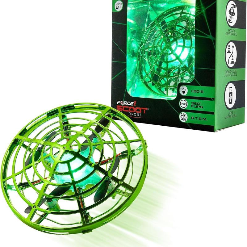 Force1 Scoot Skeet Drone Electronic Shooting Game for Kids and Adults - Drones + Blaster Set - LED Stunt Drone, Indoor Mini Drone Kids Flying Toys